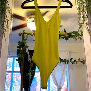 Lime green bodysuit style tank.